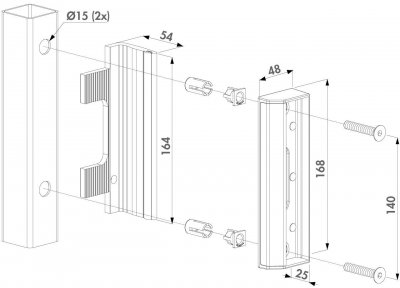 LOCINOX G&acirc;che aluminium brut - Serrure LAKQ - 