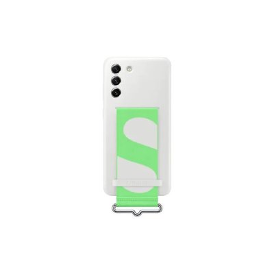 SAMSUNG Galaxy S21Fe Coque Silicone avec lani&egrave;re Blanc  - EF-GG990TWEGWW