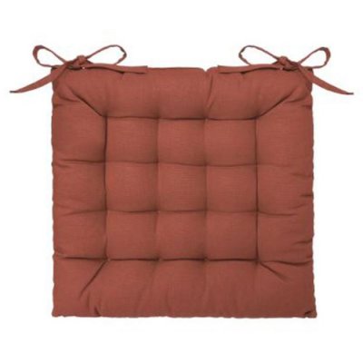 GENERIQUE Galette de chaise carr&eacute;e matelass&eacute;e 12 points avec nouettes en coton