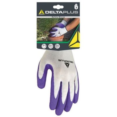 DELTA PLUS Gant jardin protection mains tricot latex violet taille 7 