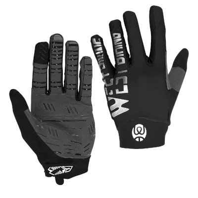 AVIZAR Gants pour v&eacute;lo fonction tactile paume antid&eacute;rapante west biking xs noir