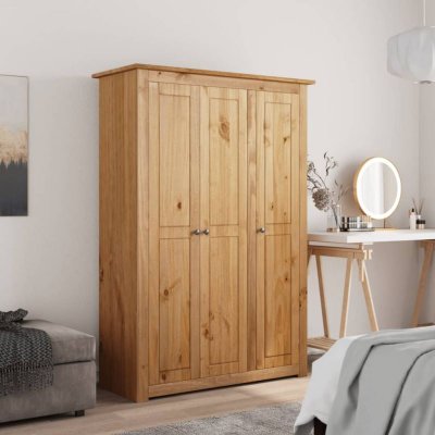Garde-robe &agrave; 3 portes 118x50x171,5 cm Pin Assortiment Panama