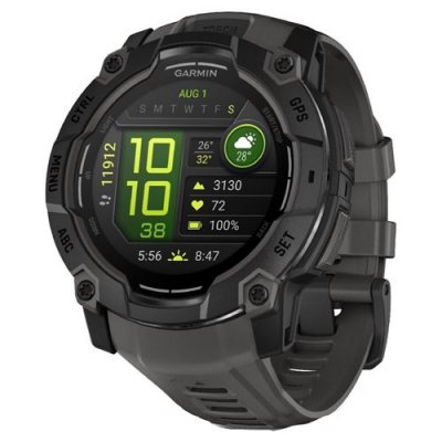 GARMIN  - Montre GPS connect&eacute;e - Instinct 3 Amoled 50 mm Black  - Noir