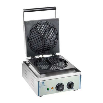 HELLOSHOP26 Gaufrier coeur professionnel T&eacute;flon rond puissance 1 x 1 500 watts 
