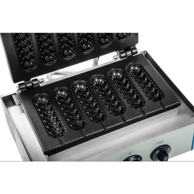 HELLOSHOP26 Gaufrier &eacute;pi professionnel T&eacute;flon rond puissance 1 x 1 500 watts 