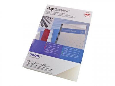 GBC  Couverture de reliure PolyClearView, A4, 0,35 mm Aluminium