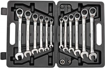 GEDORE  RED R07203016 Jeu de cl&eacute;s &agrave; cliquet avec adaptateurs - (16pcs)