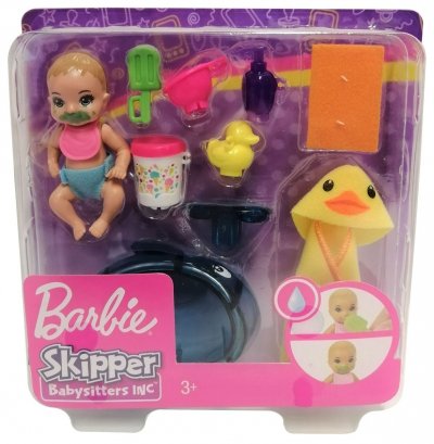 BARBIE GHV84  Skipper Babysitter Inc Dolls Baby with Bathtub and Accessories Playset