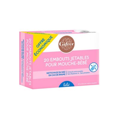 GIFRER  B&eacute;b&eacute; - Recharge Mouche B&eacute;b&eacute; Embouts Extra Souples, 20 unit&eacute;s