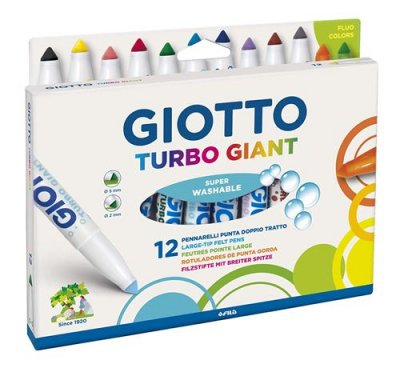 GIOTTO S GIOTTO Turbo Giant - Etui 12 feutres (dont 2 fluo)