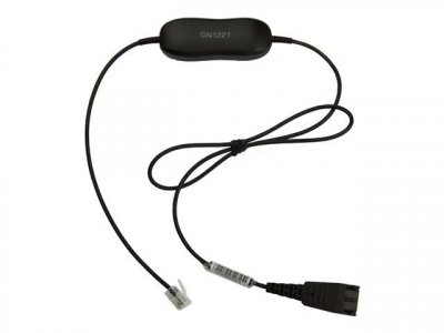 JABRA GN1221 Sound Limiter - C&acirc;ble pour casque micro - RJ-9 m&acirc;le pour D&eacute;connexion rapide - 80 cm