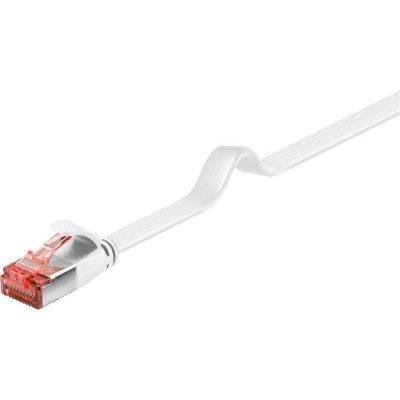 GOOBAY  95192 CAT 6 C&acirc;ble de Liaison Plat, U/UTP, Blanc, 1.5 m Longueur