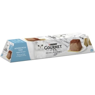 GOURMET  Mousse, Blanc et Bleu Ciel, 57 g (Lot de 4)