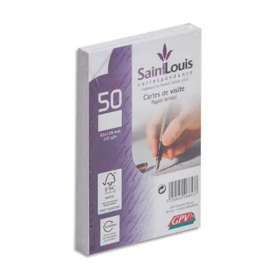 GPV  Paquet de 50 cartes de visite 220g 82 x 128 mm Lot de 20