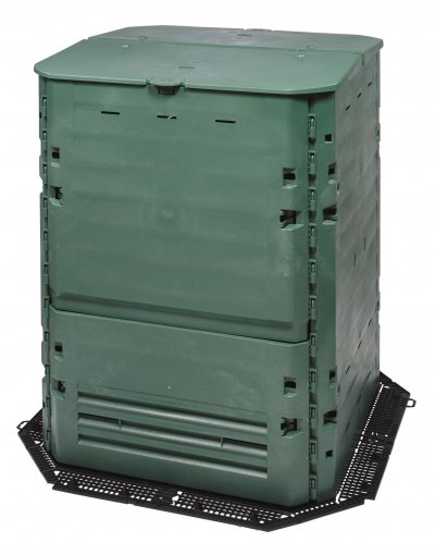 GARANTIA Graf - kit composteur thermo-king vert + grille de fond - 400L