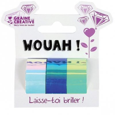 GRAINE CREATIVE ON A TOUS DU TALENT Graine Creative 3 Tapes IRIDESCENT Blanc Bleu Vert 15mmx5m