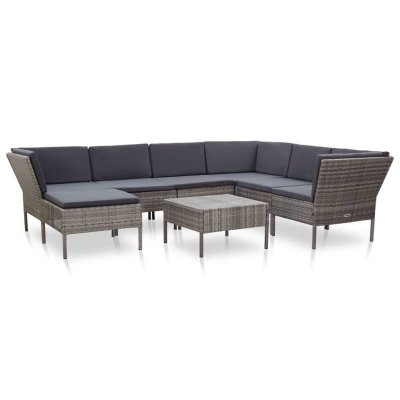 VIDAXL Grand salon de jardin 8 pi&egrave;ces en r&eacute;sine tress&eacute;e 60 x 60 x 35 cm 48954