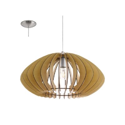 EGLO Grande Suspension Boule en Bois et Acier, Marron