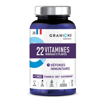 GRANIONS Immunit&eacute;&Energie - 22 Vitamines Min&eacute;raux et plantes 90 comprim&eacute;s