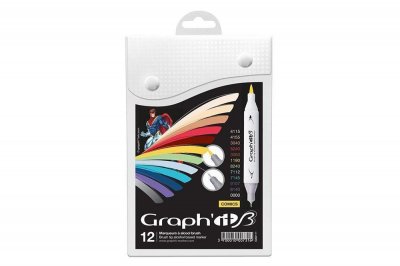 GRAPH IT GRAPH'IT Brush Set de 12 Marqueurs double pointe - Comics Colors