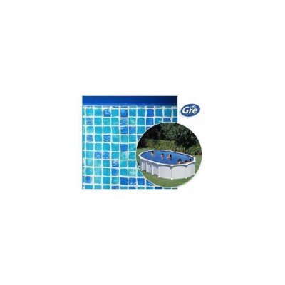 GRE  - Liner 0,50 bleu gr&eacute;site piscine ovale 5,00m x 3,00m x 1,32m
