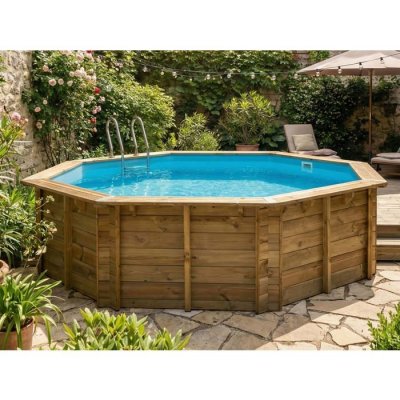 GRE  Piscine Ronde en Bois Violette 2 500X127 cm 800003