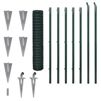 VIDAXL Grillage 10 x 1,5 m avec les support pour jambe de force &agrave; enfoncer