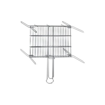 EDM Grille double pour barbecue - Zinc - 25x25 cm - 76841