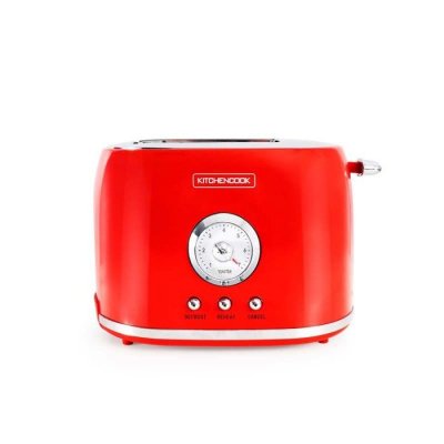 KITCHENCOOK Grille Pain Double Fentes Style Retro Retro Toast Rouge De 