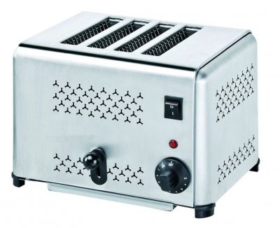  Grille-Pain Professionnel Inox 4 Tranches - - - Acier inoxydable370 x210x230mm
