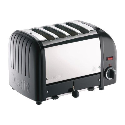  Grille Pain Professionnel Noir - 4 Tranches - Dualit - 360x210x220mm 
