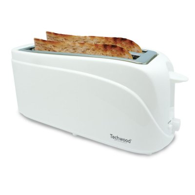 TECHWOOD Grille Pain TGP-502 - 2 longues fentes - 1300 Watt - Ralasse miettes - Coloris Blanc 