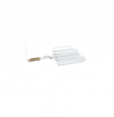 NEKA Grille panier pour barbecue - 34 x 31 cm - M&eacute;tal chrom&eacute; 34 cm Argent&eacute;