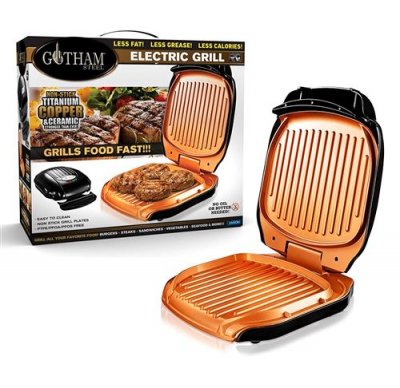 VENTEO Grille viande Linvingstone Appareil &eacute;lectrique et antiadh&eacute;rent 900 W Noir et Orange