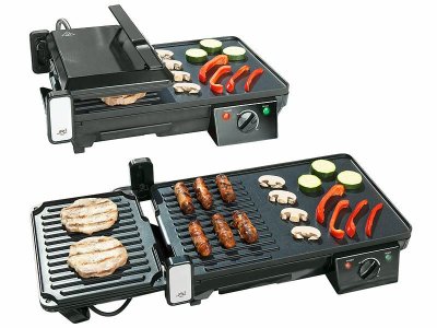  Grille-viande & plancha &eacute;lectrique de table 2 en 1, 2000 W [Rosenstein & S&ouml;hne]