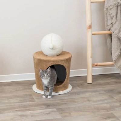 TRIXIE Grotte de dorloter avec Boule &agrave; gratter, Taupe, &oslash; 36 &times; 50 cm