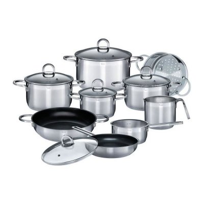 GSW  Alara - Batterie de cuisine 14 pieces en acier inoxydable - Tous feux dont induction