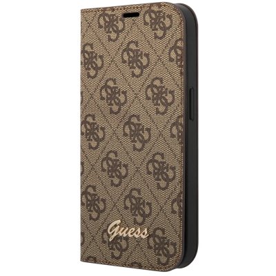 GUESS  Coque arri&egrave;re rigide pour iPhone 14 Pro Max - Script - Marron