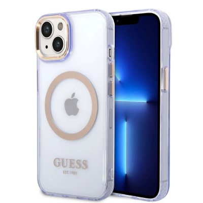 GUESS MAROQUINERIE Guess Coque arri&egrave;re violette compatible Magsafe en TPU pour iPhone 14