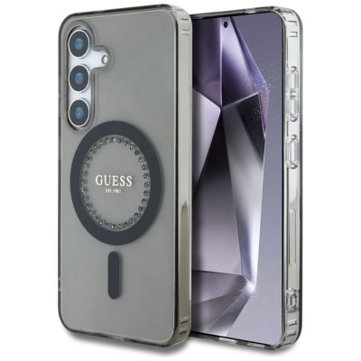 GUESS  Coque MagSafe IML avec strass Samsung Galaxy S25 - Noir