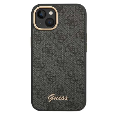 GUESS  &eacute;tui pour iPhone 14 Plus 6.7 Noir 4G Logo Or Vintage - Neuf
