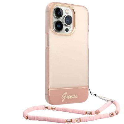 Guess GUHCP14LHGCOHP Coque Rigide pour iPhone 14 Pro 6, 1"" Rose/Rose