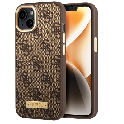GUESS  GUHMP14SU4GPRW Coque Rigide pour iPhone 14 6,1"" Marron