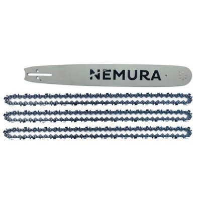 NEMURA Guide pour tron&ccedil;onneuse Stihl 40cm + 3 cha&icirc;nes - 67 maillons - Pas 325 - Jauge 0.63 (1.6mm)