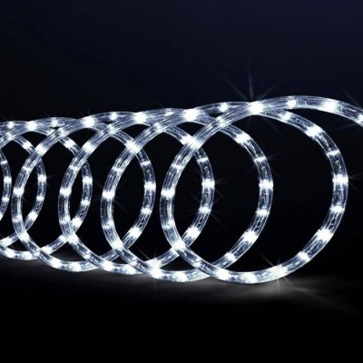 FEERIC LIGHTS & CHRISTMAS Guirlande Tube lumineux 10 m Ampoules LED Blanches 8 jeux de lumi&egrave;re