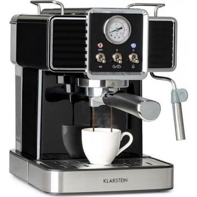 KLARSTEIN Gusto classico - Machine &agrave; expresso - 20 bars - 1,5l - pour caf&eacute; moulu et dosettes - noir