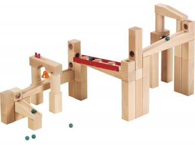 HABA  piste &agrave; billes classique en bois 42 pi&egrave;ces