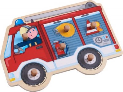 HABA - Puzzle Camion de Pompiers, 304594, Multicolore