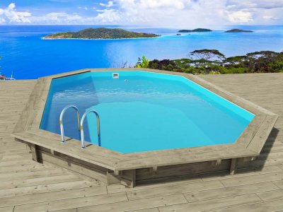 HABITAT ET JARDIN  Piscine Palma 7,57x4,07 - Bois