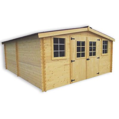 HABRITA  Abri de jardin en bois d&acute;&eacute;pic&eacute;a brut 28 mm - 20,97 m&sup2;